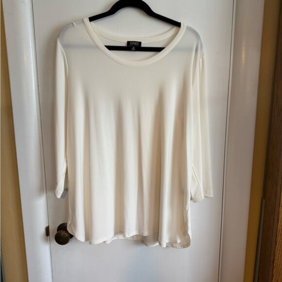 Jones New York Ivory Long Sleeve Top - Picture 1 of 3